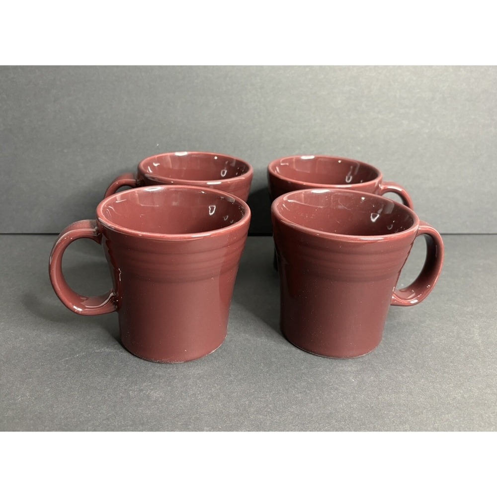4 Homer Laughlin Fiesta Ware Claret Tapered Mugs Purple Fiestaware 12 oz